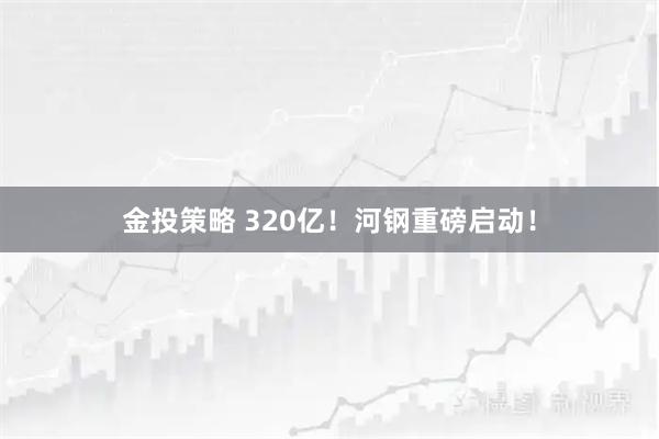 金投策略 320亿！河钢重磅启动！